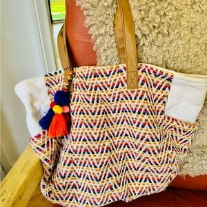 Boho Chevron Spa Beach Tote Bag